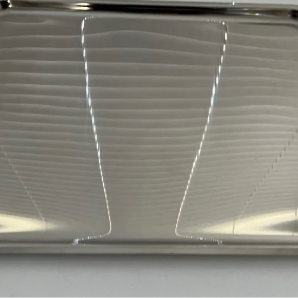 Silver Metal with Gold Handled Tray 17”W x 11-1/2” x  2”H - Picture 4 of 7